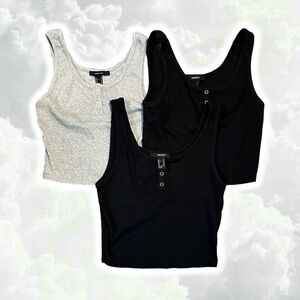 🖤Forever 21 bundle of 3 crop tank tops